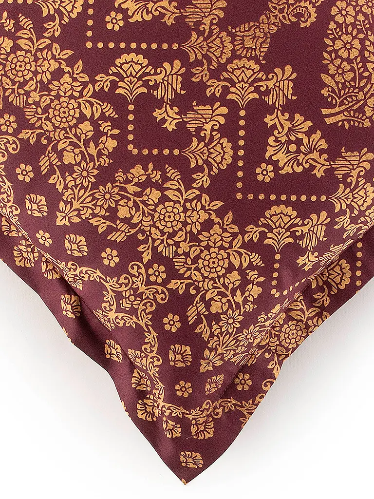 BASSETTI | Satin Bettwäsche  70x90cm / 140x200cm GOLD DECOR Bordeaux |