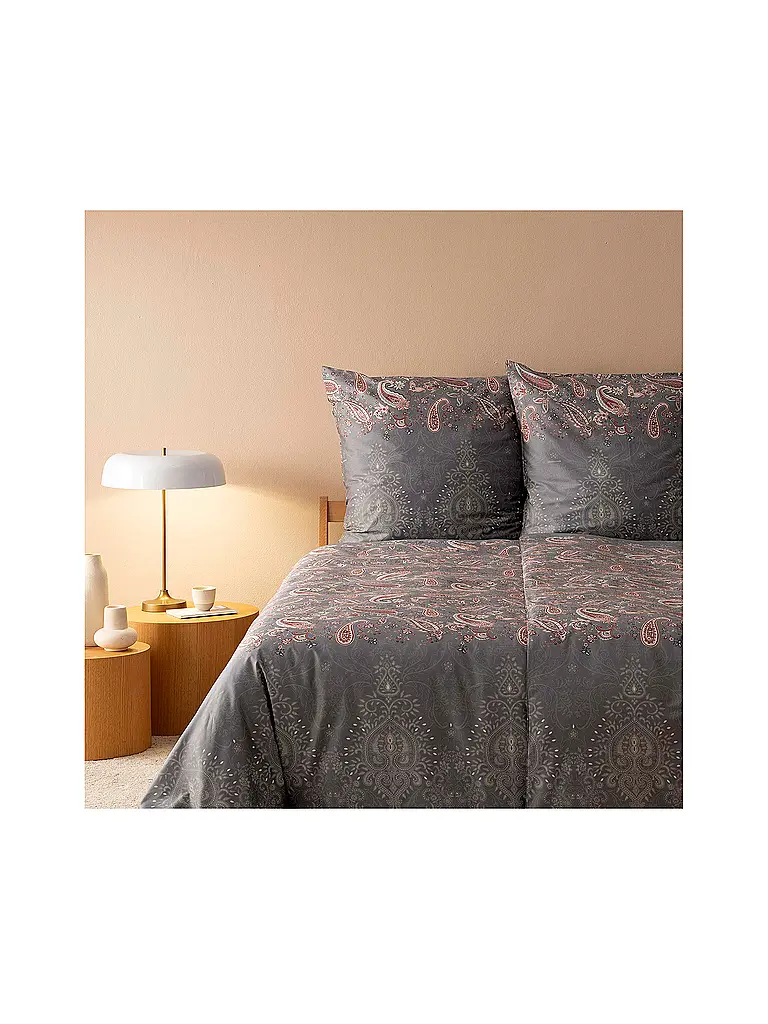 BASSETTI | Satin Bettwäsche  70x90cm / 140x200cm MONNALISA  Grau | grau