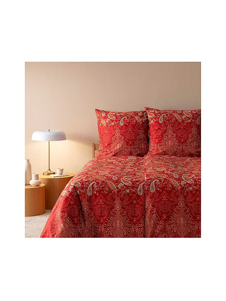 BASSETTI | Satin Bettwäsche  70x90cm / 140x200cm MONNALISA Rot | dunkelrot