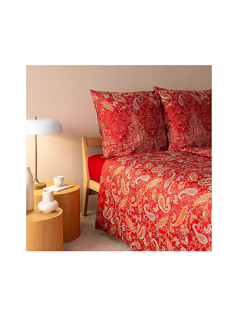 BASSETTI | Satin Bettwäsche  70x90cm / 140x200cm MONNALISA Rot | 