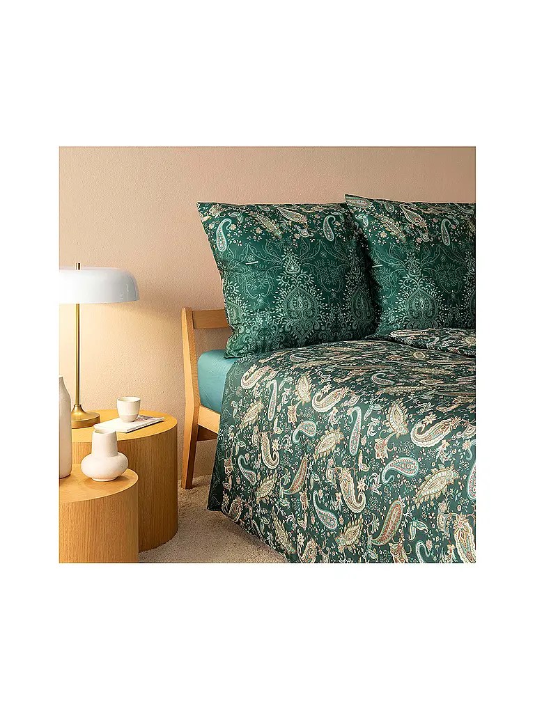 BASSETTI | Satin Bettwäsche 70x90cm / 140x220cm MONNALISA  Gruen | 