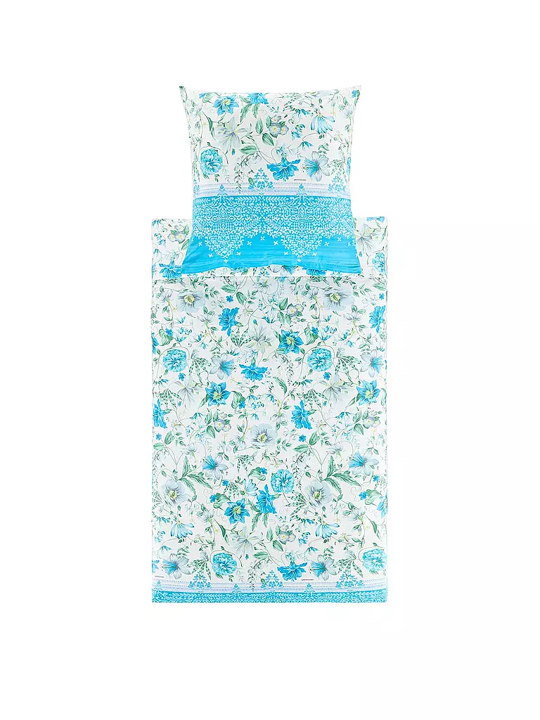 BASSETTI | Satin Bettwäsche CASABLANCA 70x90cm/140x200cm Blau | blau