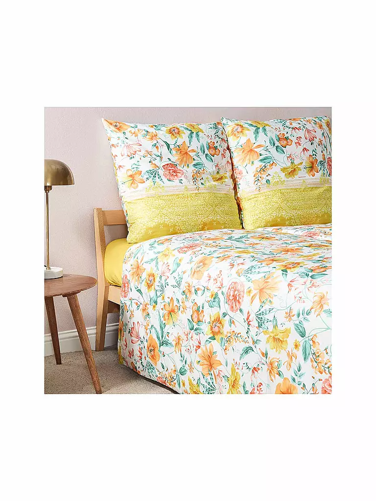BASSETTI | Satin Bettwäsche CASABLANCA 70x90cm/140x200cm Gelb | gelb