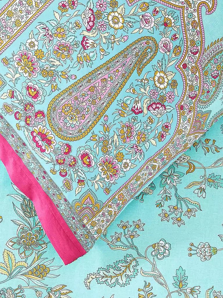 BASSETTI | Satin Bettwäsche INDIAN ROSES 70x90cm/140x200cm Mint  | mint
