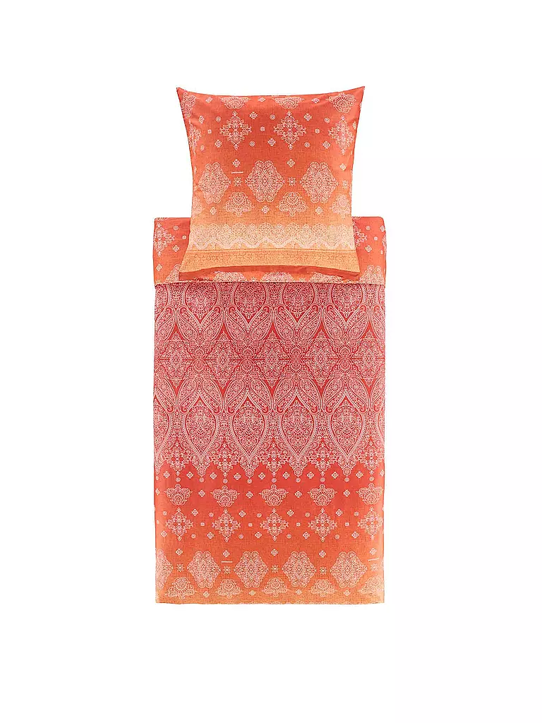BASSETTI | Satin Bettwäsche KERALA 70x90cm/140x200cm Orange | orange