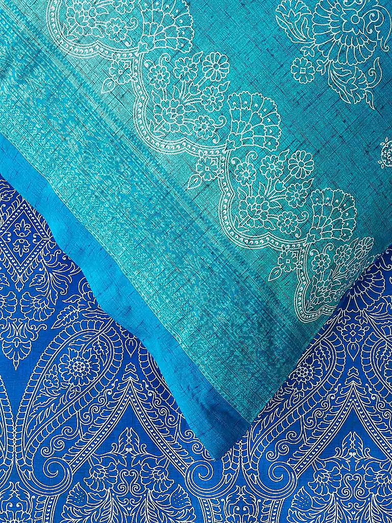 BASSETTI | Satin Bettwäsche KERALA 70x90cm/140x220cm Blau | blau