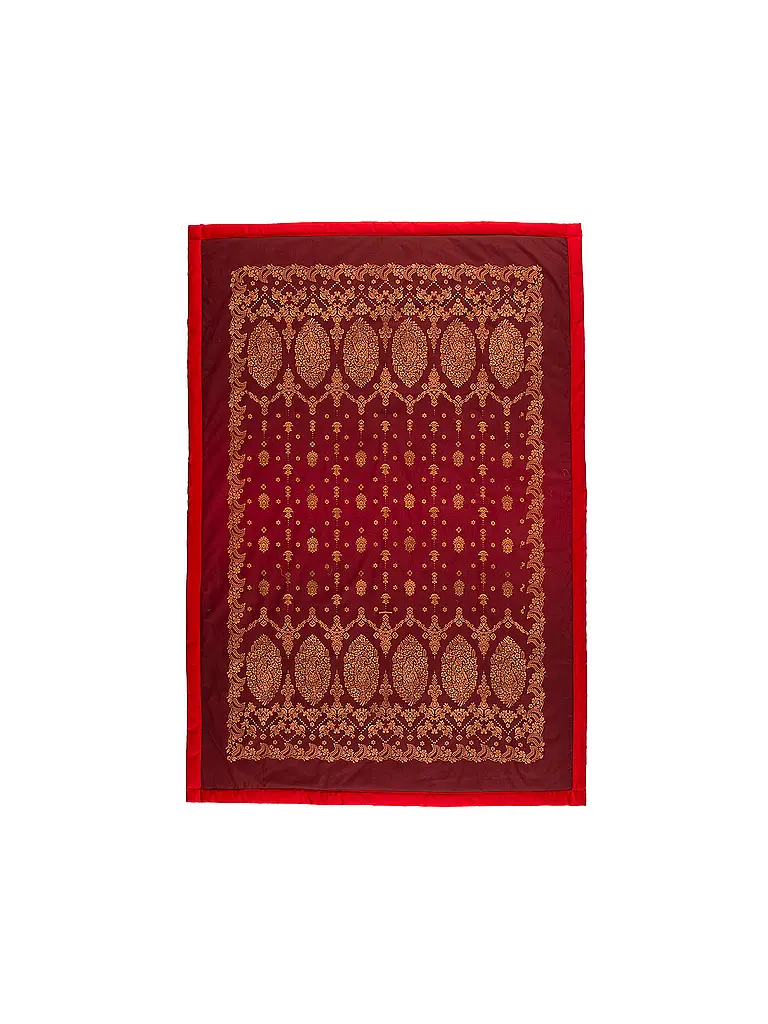 BASSETTI | Tagesdecke - Plaid 135x190cm GOLD DECOR Rot | dunkelrot