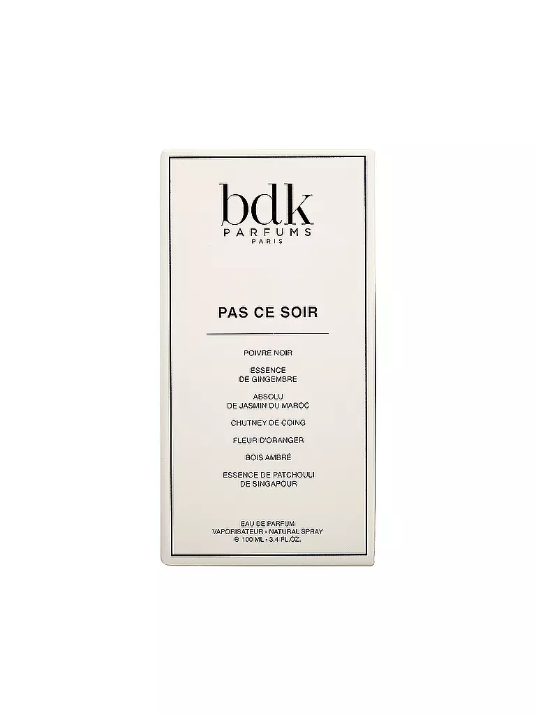BDK | Pas ce Soir Eau de Parfum Natural Spray 100ml | keine Farbe