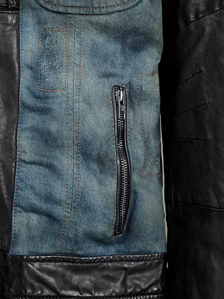 BE-EDGY | Jeansjacke mit Lederdetails "Max" | 
