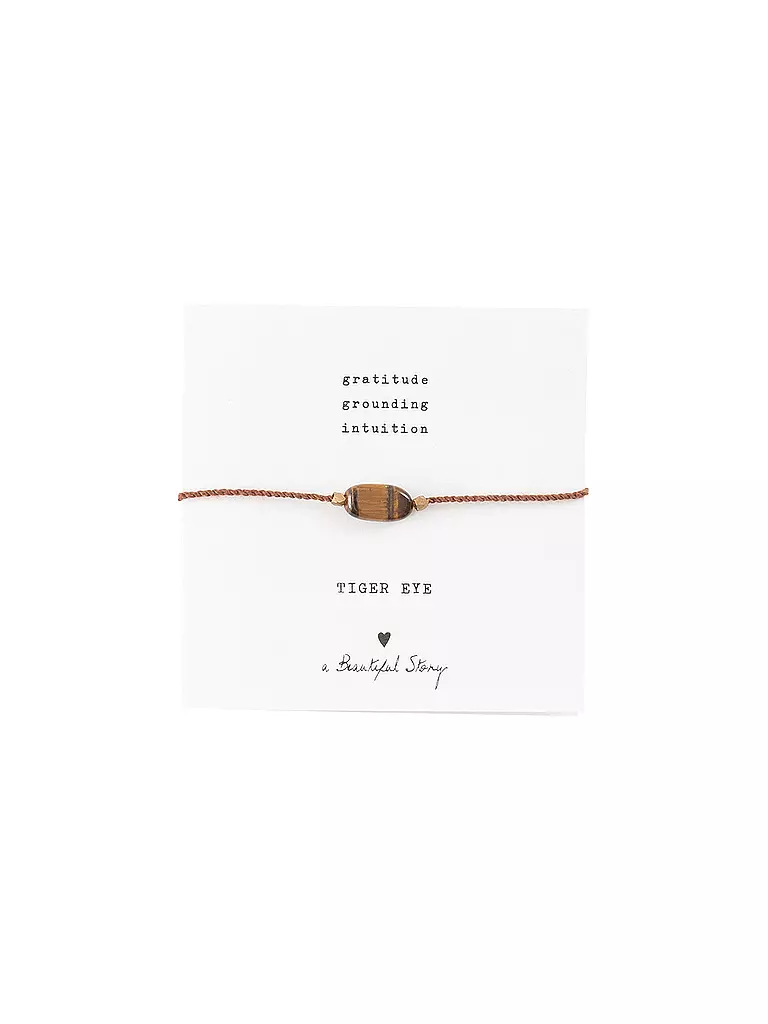 BEAUTIFUL STORY | Edelsteinkarte - Armband Tigerauge | braun