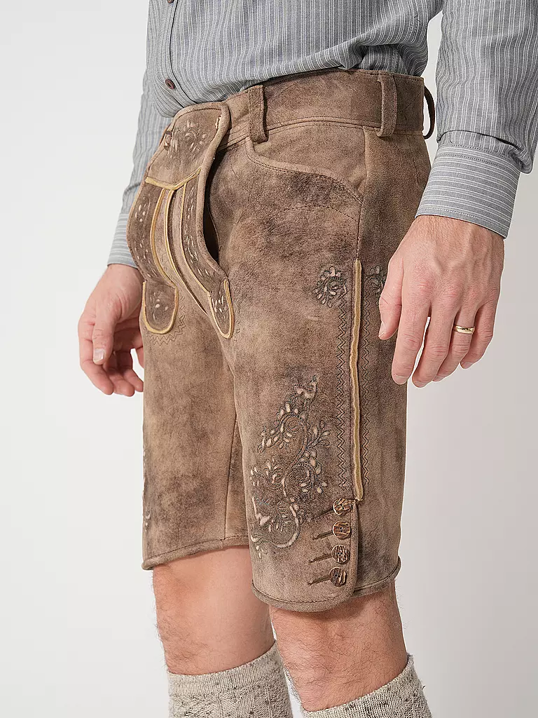 BECKERT | Trachten Lederhose LICHTENSTEIN | braun