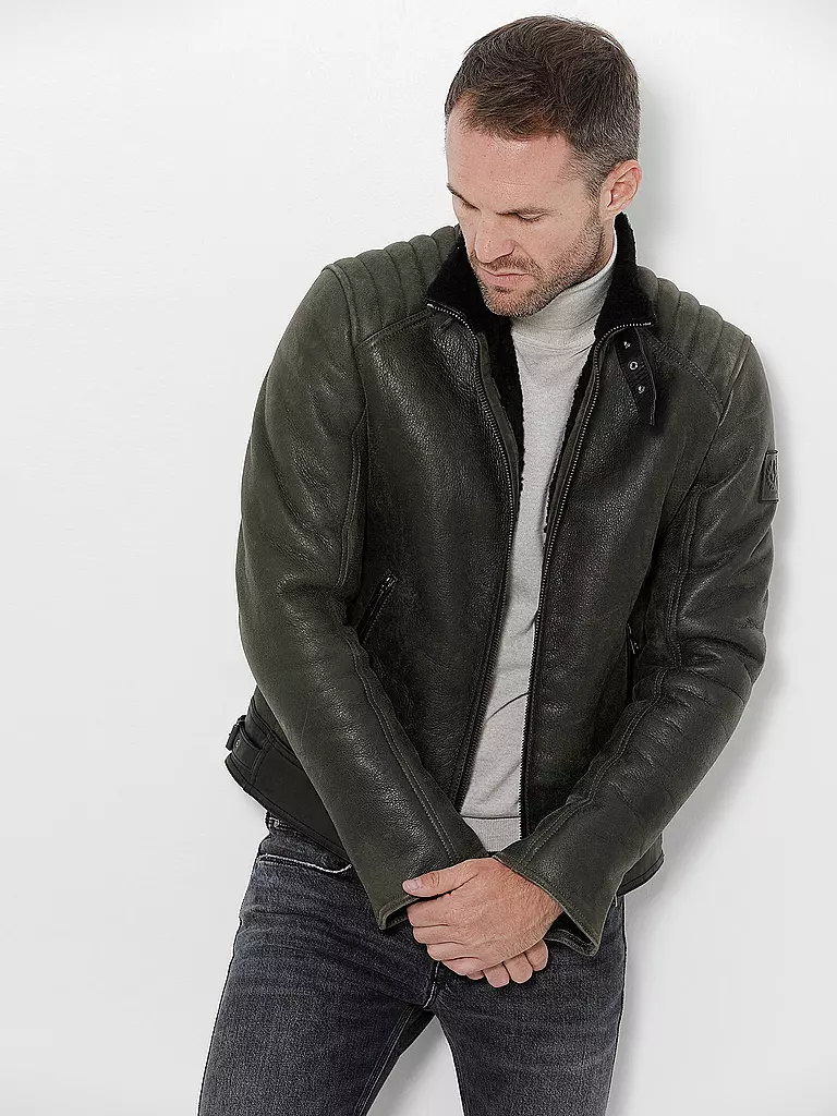 BELSTAFF | Lammfelljacke - Lammleder "Westlake" | olive