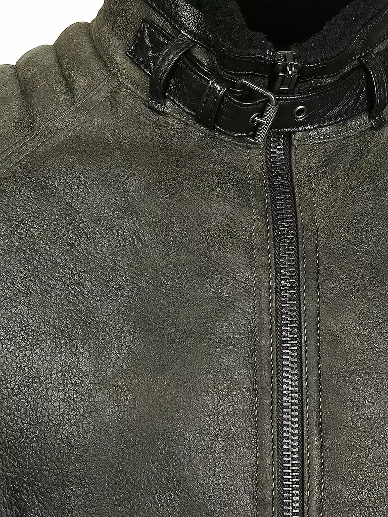 BELSTAFF | Lammfelljacke - Lammleder "Westlake" | olive