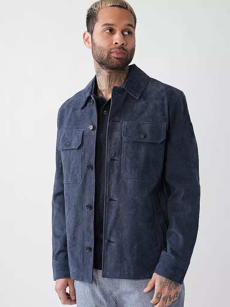 BELSTAFF | Lederjacke WAYPOINT | blau