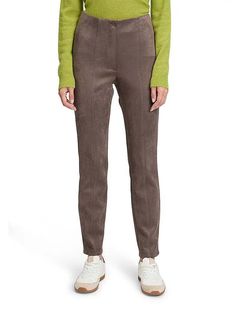 BETTY BARCLAY | Hose in Lederoptik 7/8 Slim Fit | Braun