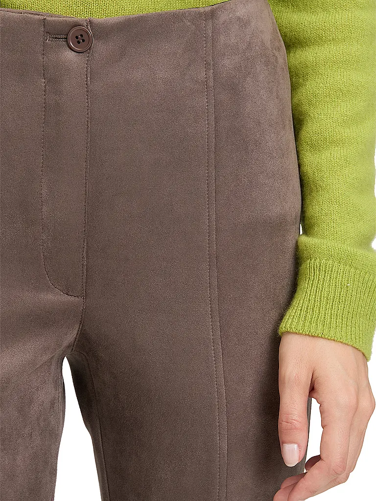 BETTY BARCLAY | Hose in Lederoptik 7/8 Slim Fit | Braun