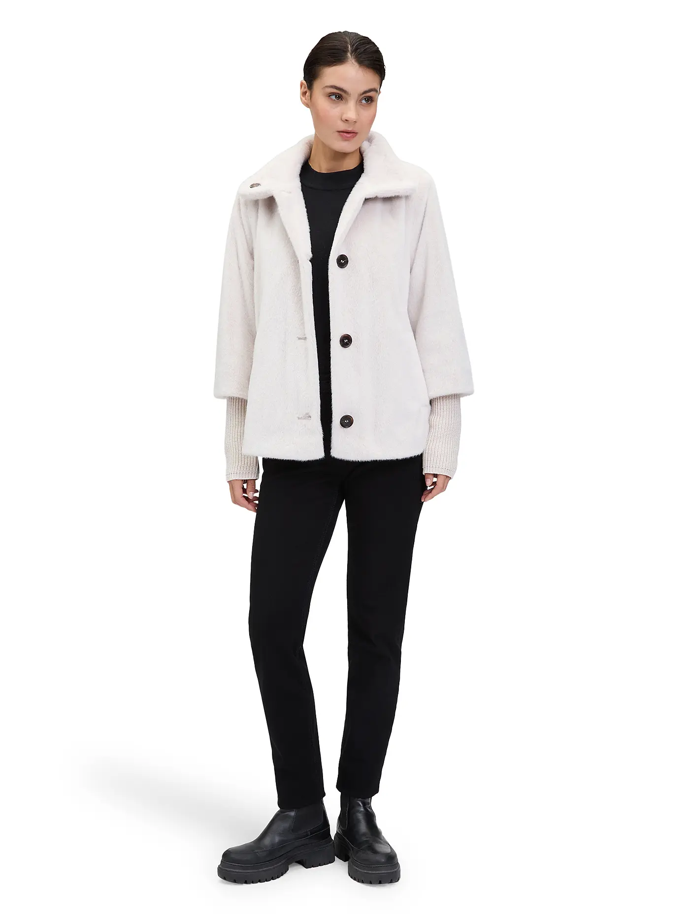 BETTY BARCLAY | Jacke in Felloptik | creme