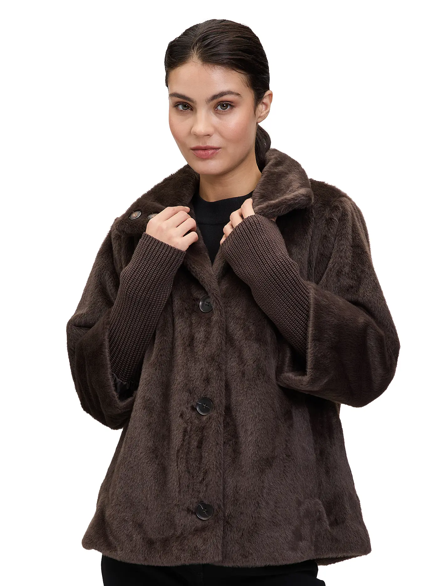 BETTY BARCLAY | Jacke in Felloptik | braun