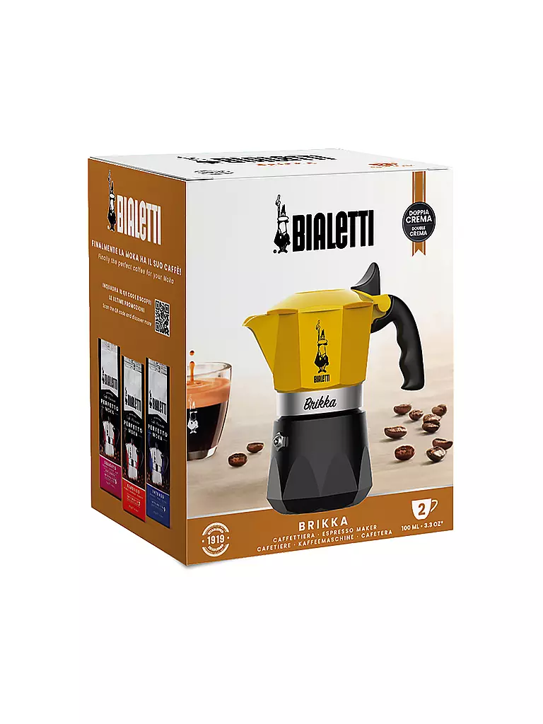 BIALETTI | Espressokocher BRIKKA 2 Tassen Gelb / Schwarz | gelb