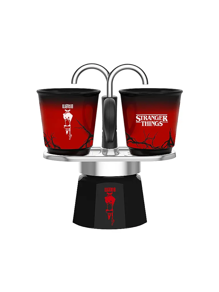 BIALETTI | Mini Espressokocher 2 Tassen TRANGER THINGS | schwarz