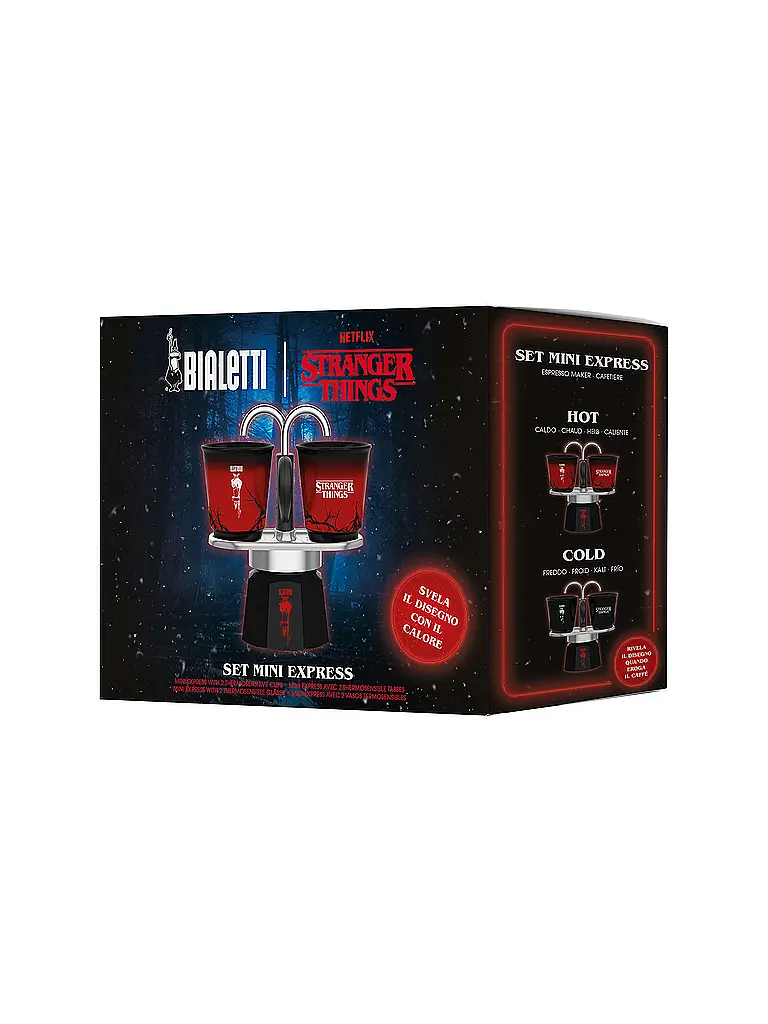 BIALETTI | Mini Espressokocher 2 Tassen TRANGER THINGS | schwarz