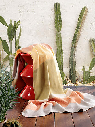 BIEDERLACK | Wohndecke - Plaid 150x200cm STRIPES OASIS Orange