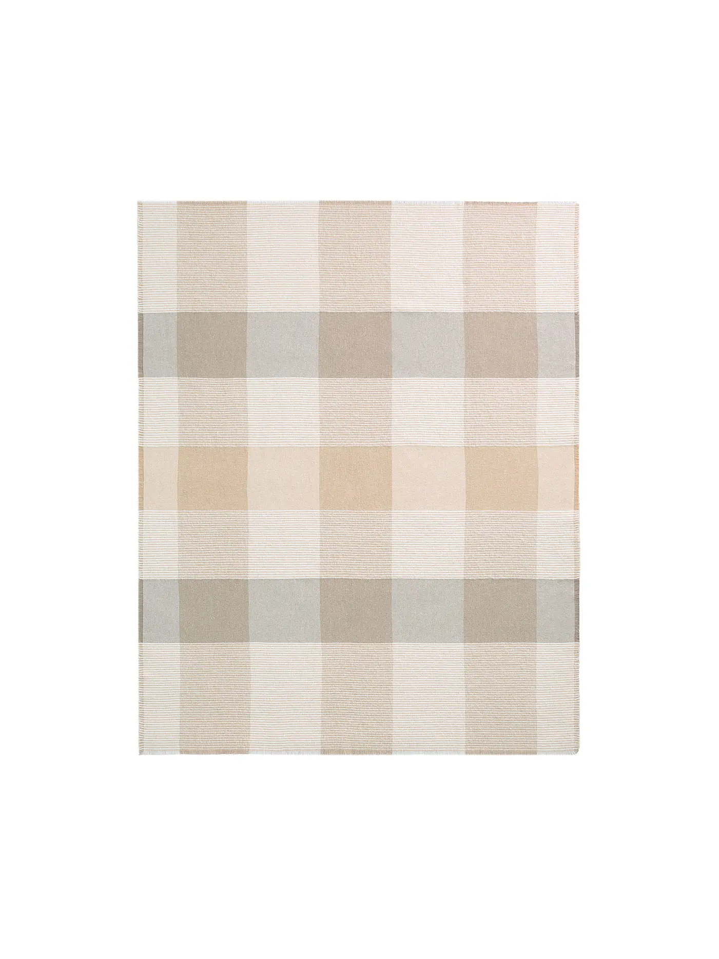 BIEDERLACK | Tagesdecke - Plaid 130x170cm  WHITE SANDSATION White Boucle  | camel
