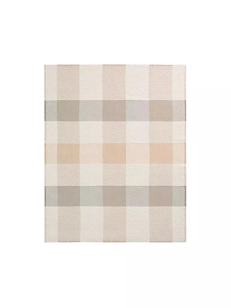 BIEDERLACK | Tagesdecke - Plaid 130x170cm  WHITE SANDSATION White Boucle  | camel