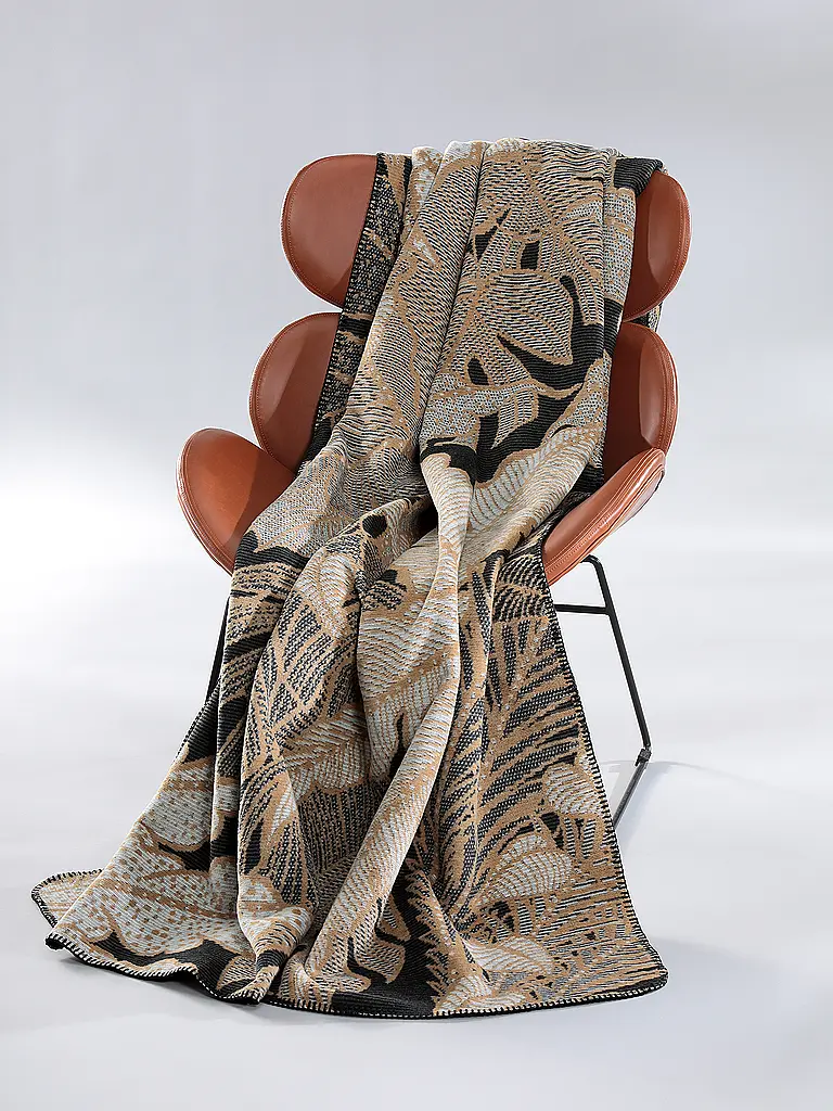 BIEDERLACK | Wohndecke - Plaid 150x200cm SIMPLY ELEGANT Leavy Luxe | hellbraun