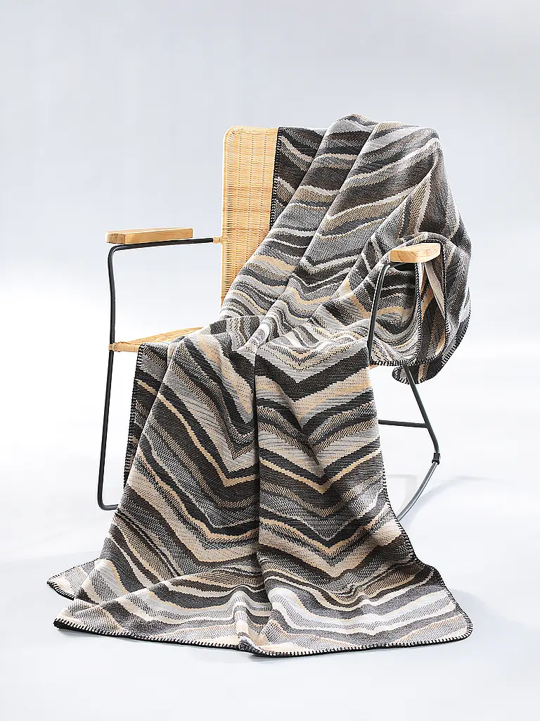 BIEDERLACK | Wohndecke - Plaid 150x200cm SIMPLY ELEGANT Wild Lines | braun