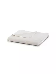 BIEDERLACK | Wohndecke Plaid 150x200cm OVERLOCK-STICH Pearl Oatmeal | hellgrau