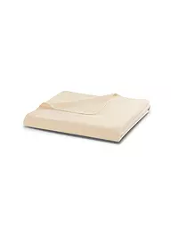 BIEDERLACK | Wohndecke Plaid 150x200cm OVERLOCK-STICH Pearl Oatmeal | beige
