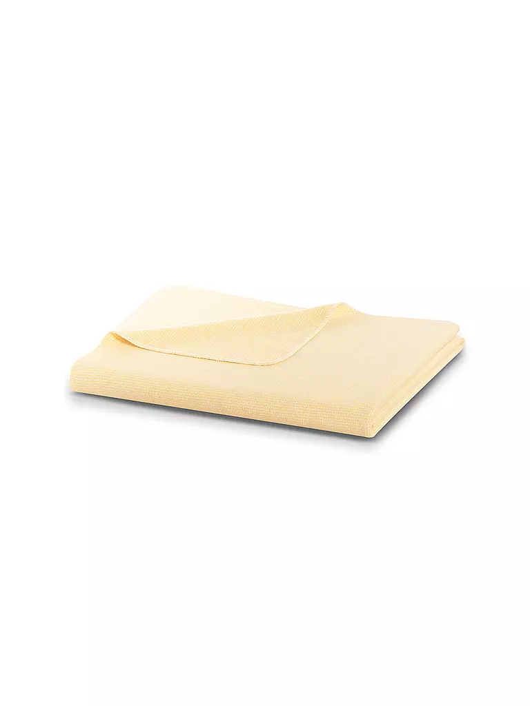 BIEDERLACK | Wohndecke Plaid 150x200cm OVERLOCK-STICH Pearl Yellow | gelb