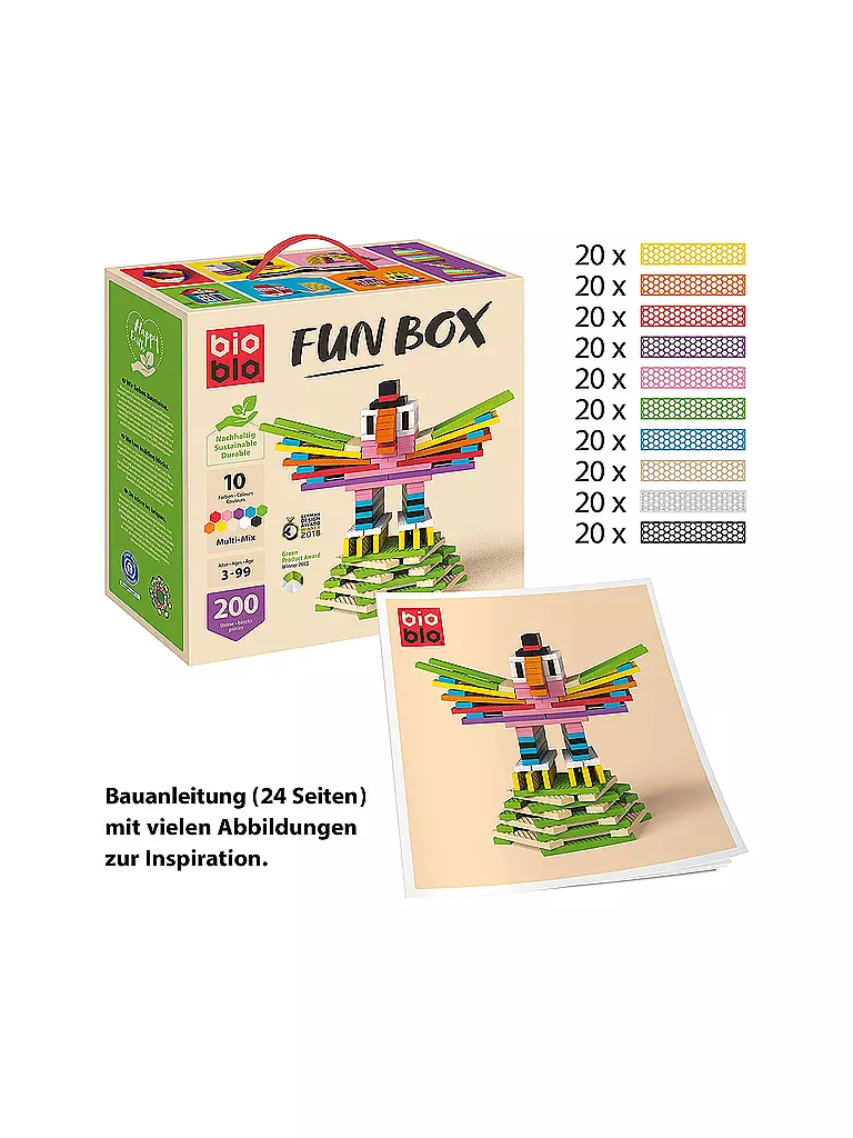 Bioblo | Fun Box Multi-Mix mit 200 Bausteinen | keine Farbe