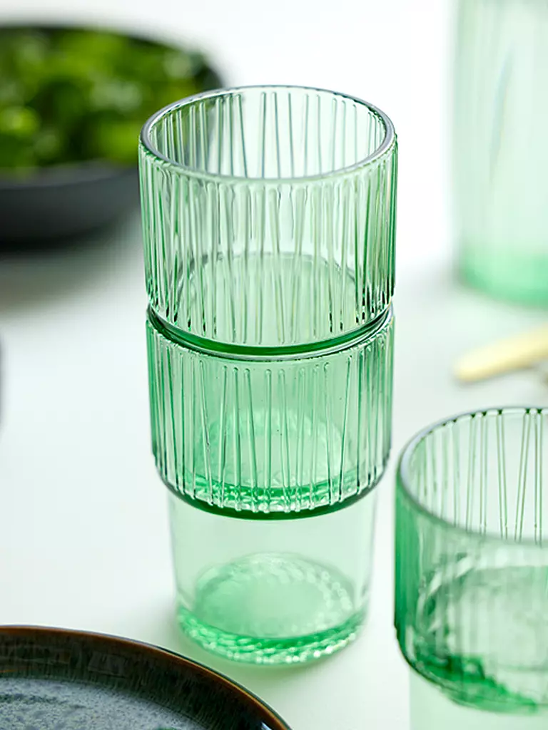 BITZ | Trinkglas KUSINTHA 4er Set 380ml Gruen | blau