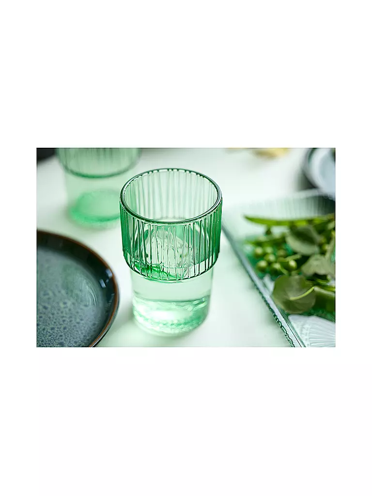 BITZ | Trinkglas KUSINTHA 4er Set 380ml Gruen | blau