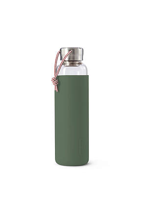 BLACK+BLUM | Wasserflasche aus Glas 0,6l Olive/Glas 
