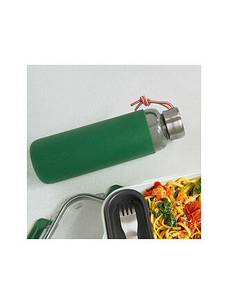 BLACK+BLUM | Wasserflasche aus Glas 0,6l Olive/Glas 