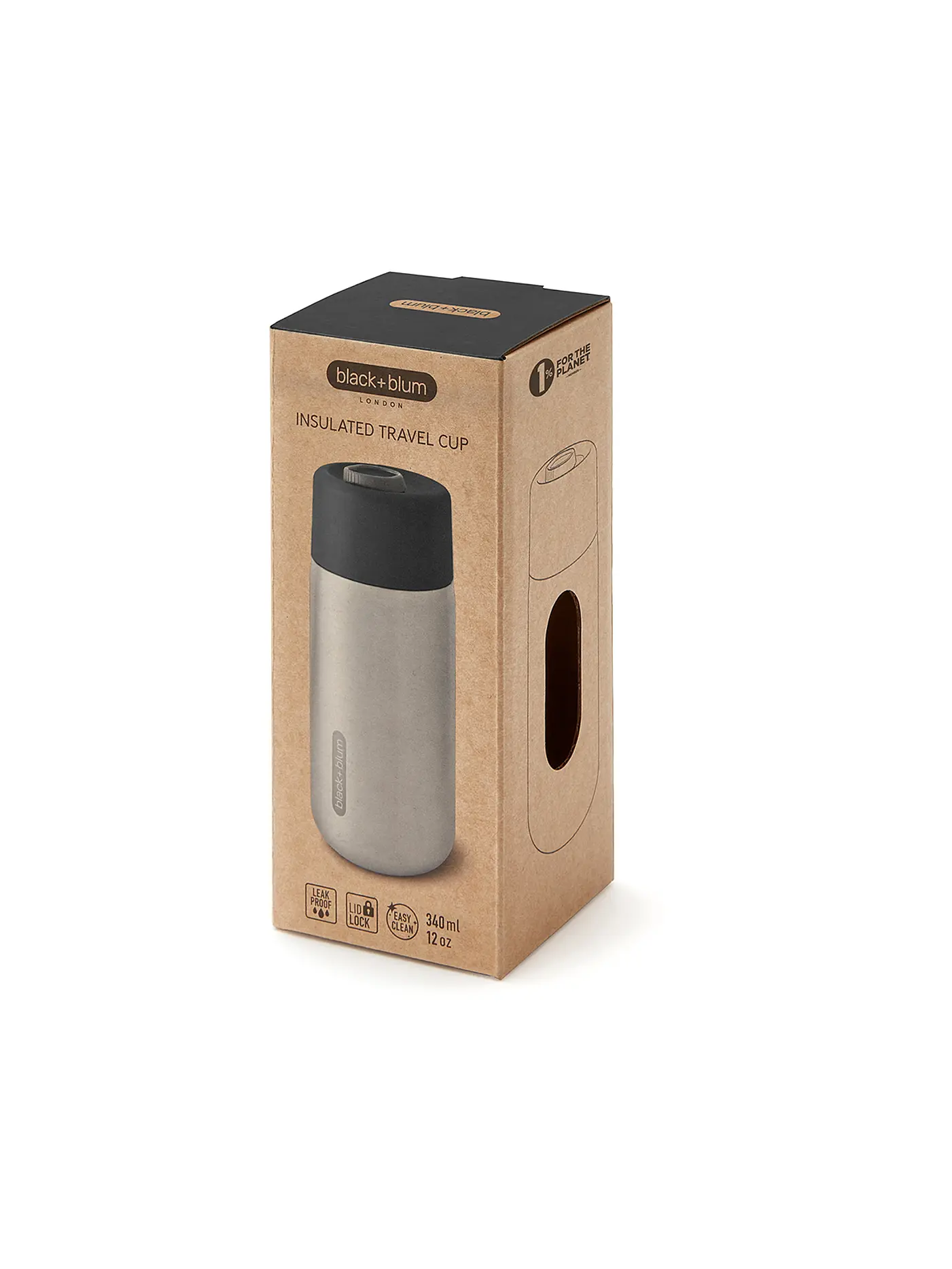 BLACK+BLUM | Thermosbecher - Edelstahlbecher to Go 340ml Schwarz/Edelstahl | schwarz