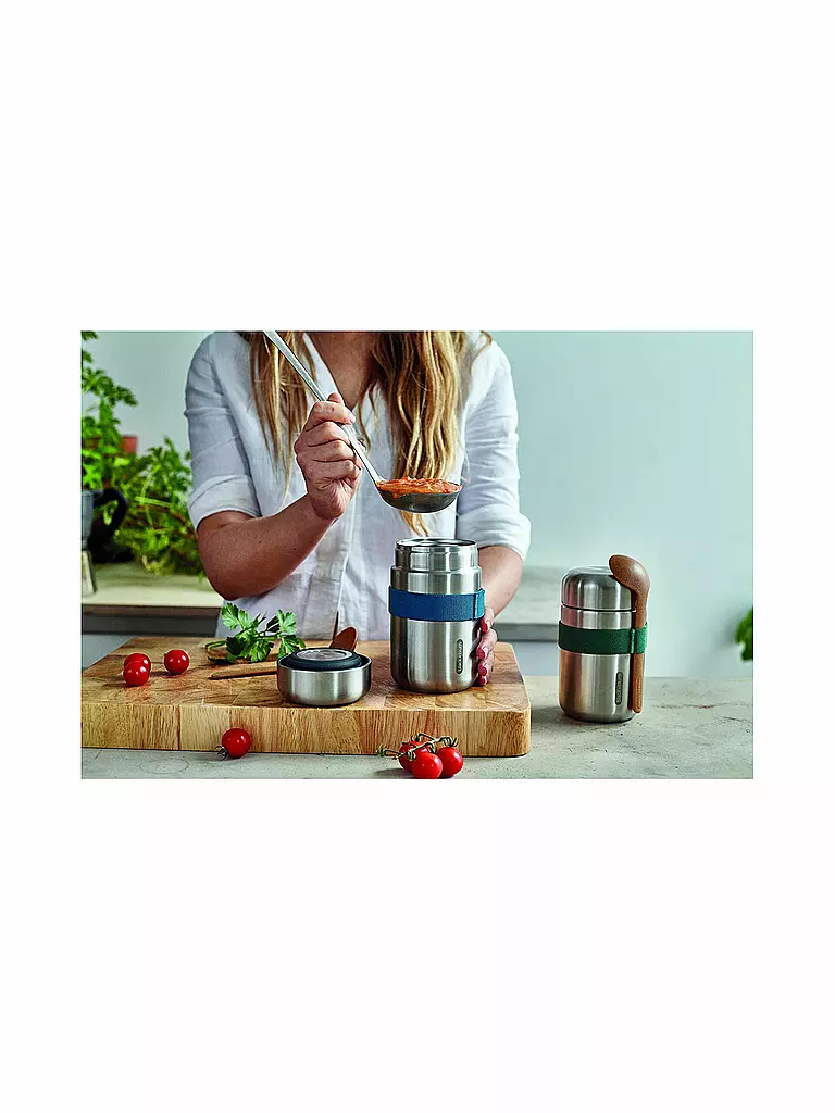 BLACK+BLUM | Thermosbehälter - Food Flask 400ml Ozean/Edelstahl | blau