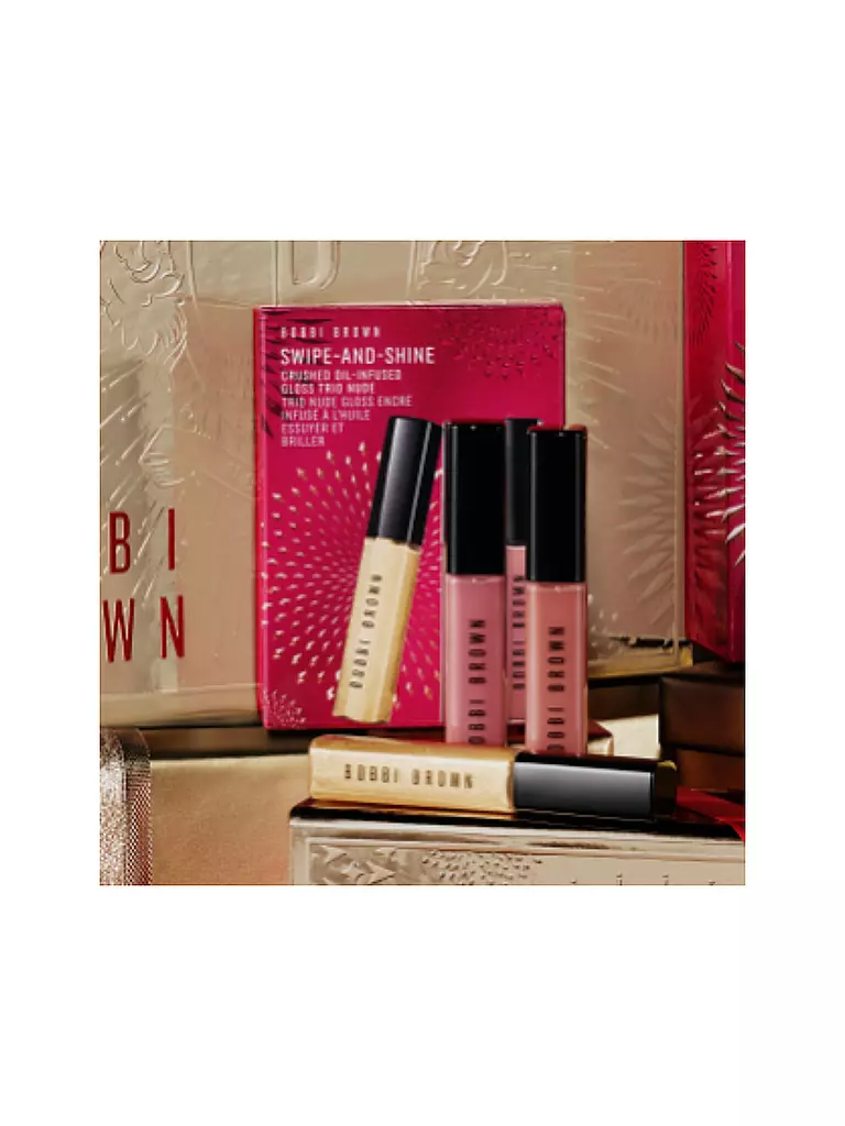 BOBBI BROWN | Geschenkset - Swipe and Shine Crushed Oil Infused Gloss Trio (Nude) | camel