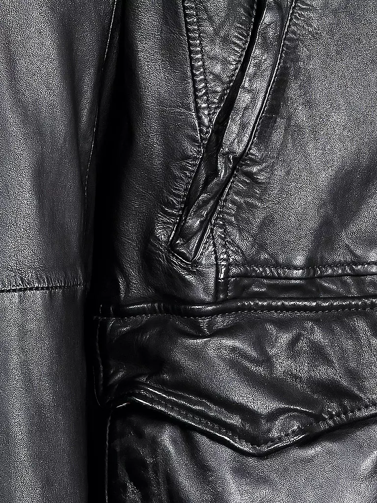 BOSS ORANGE | Lederjacke "Jerian" | schwarz