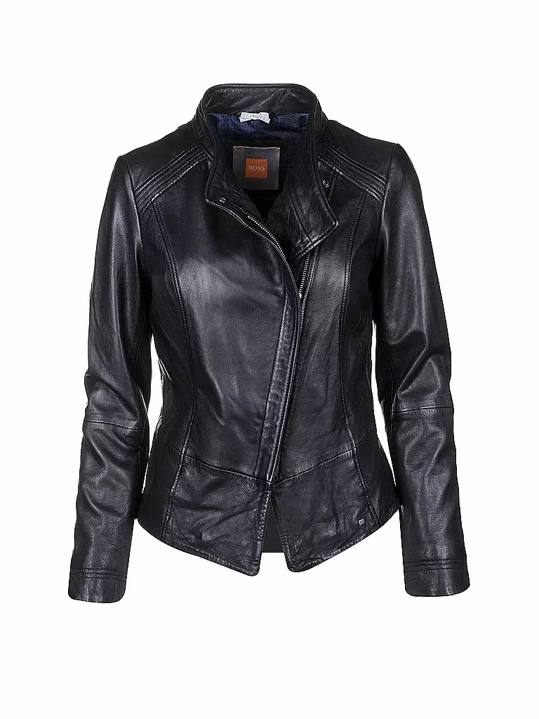 BOSS ORANGE | Lederjacke "Jopida 2" | schwarz
