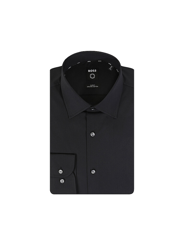 BOSS Hemd Slim Fit Hank schwarz | 38