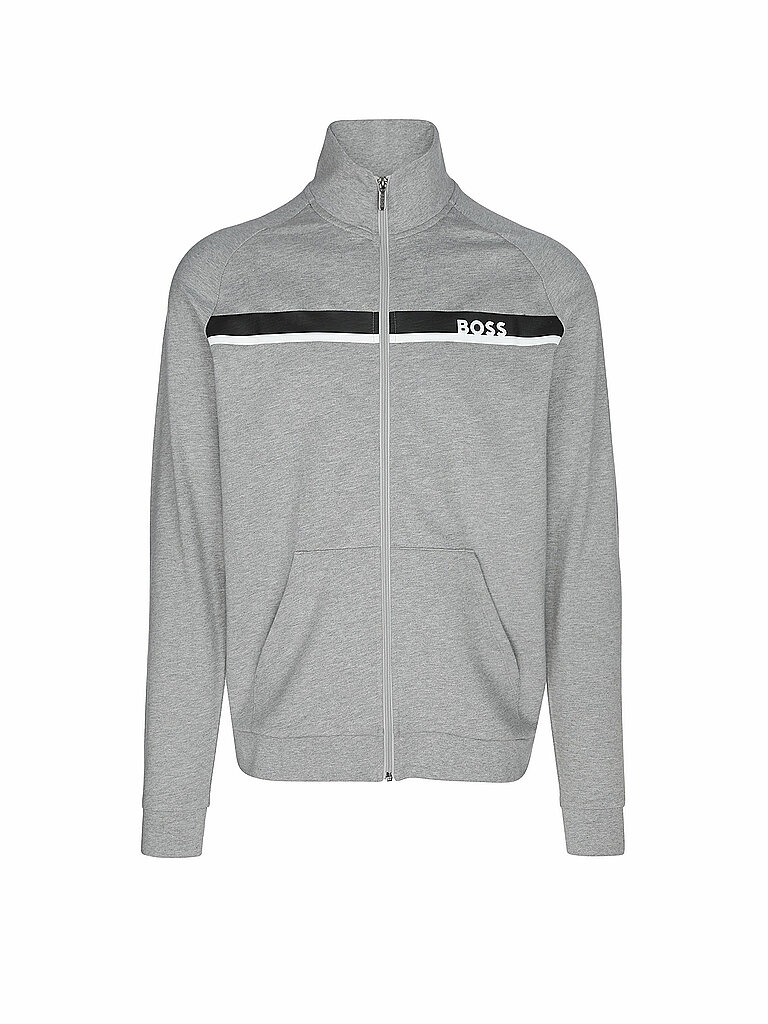 BOSS Loungewear Sweatjacke hellgrau | L