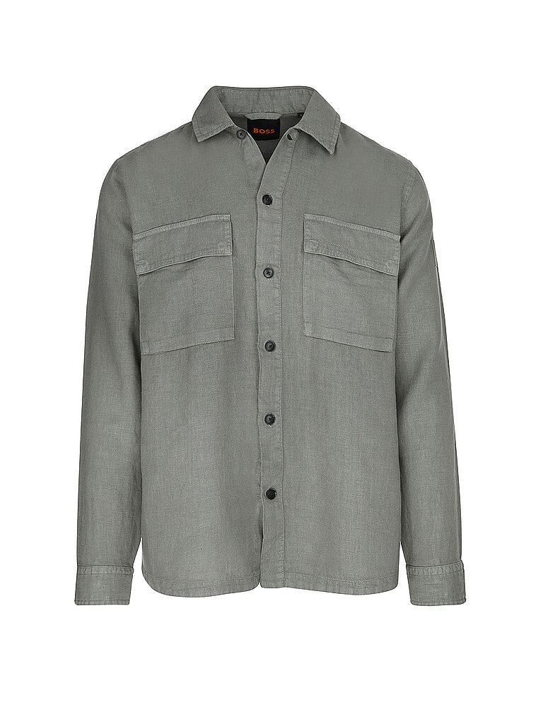 BOSS Leinenovershirt LOCKY_3 hellgrün | L