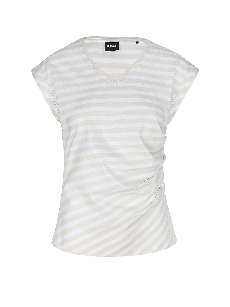 BOSS T-Shirt EVKA_STRIPED weiss | L