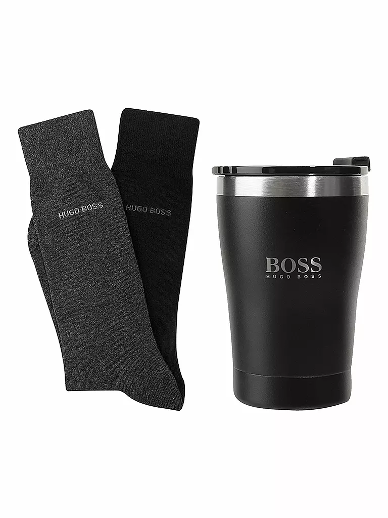 BOSS | Geschenkbox - To-Go-Tasse & Socken 2-er Pgk.  | schwarz