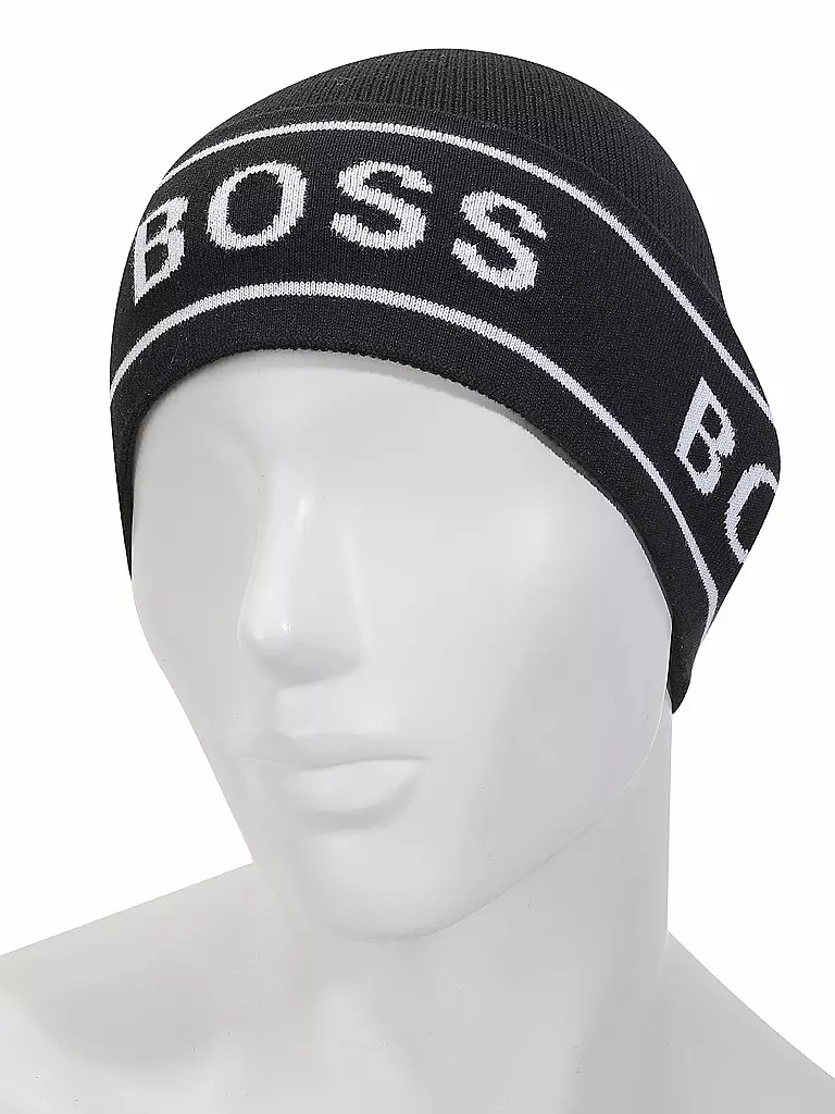 BOSS | Geschenke Set - Schal und Haube | schwarz