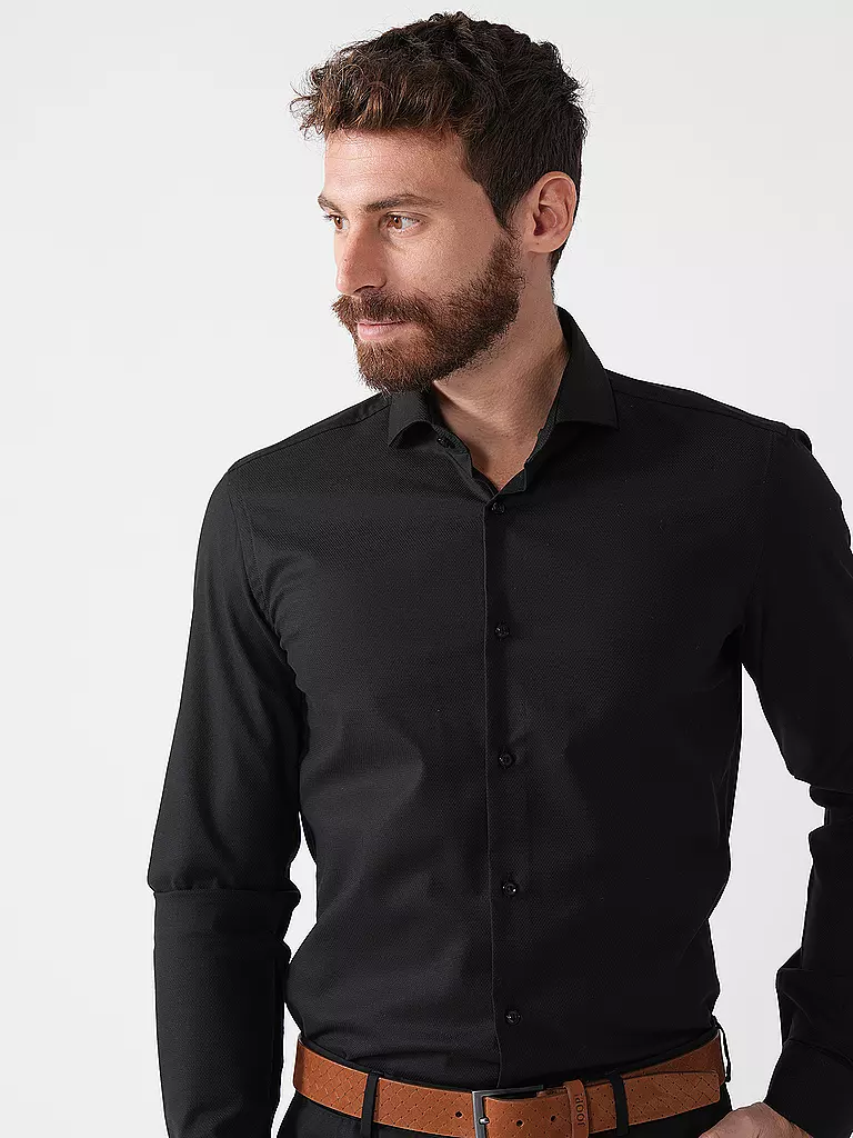 BOSS | Hemd Slim Fit HANK | schwarz